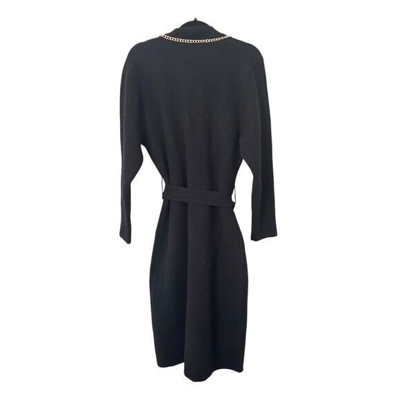 RETROFETE Apollo Cardigan Knit Midi Dress Gold Chain Black - Picture 4 of 7